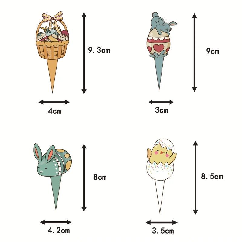 

Cake Decorating 12Set Happy Easter Cupcake Wrapper With Bunny Cake Topper Easter Party Decor For Home Kids Dessert Deco
