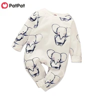 patpat 2020 new spring and autumn cute allover elephant long sleeve jumpsuit in white for baby buy clothes