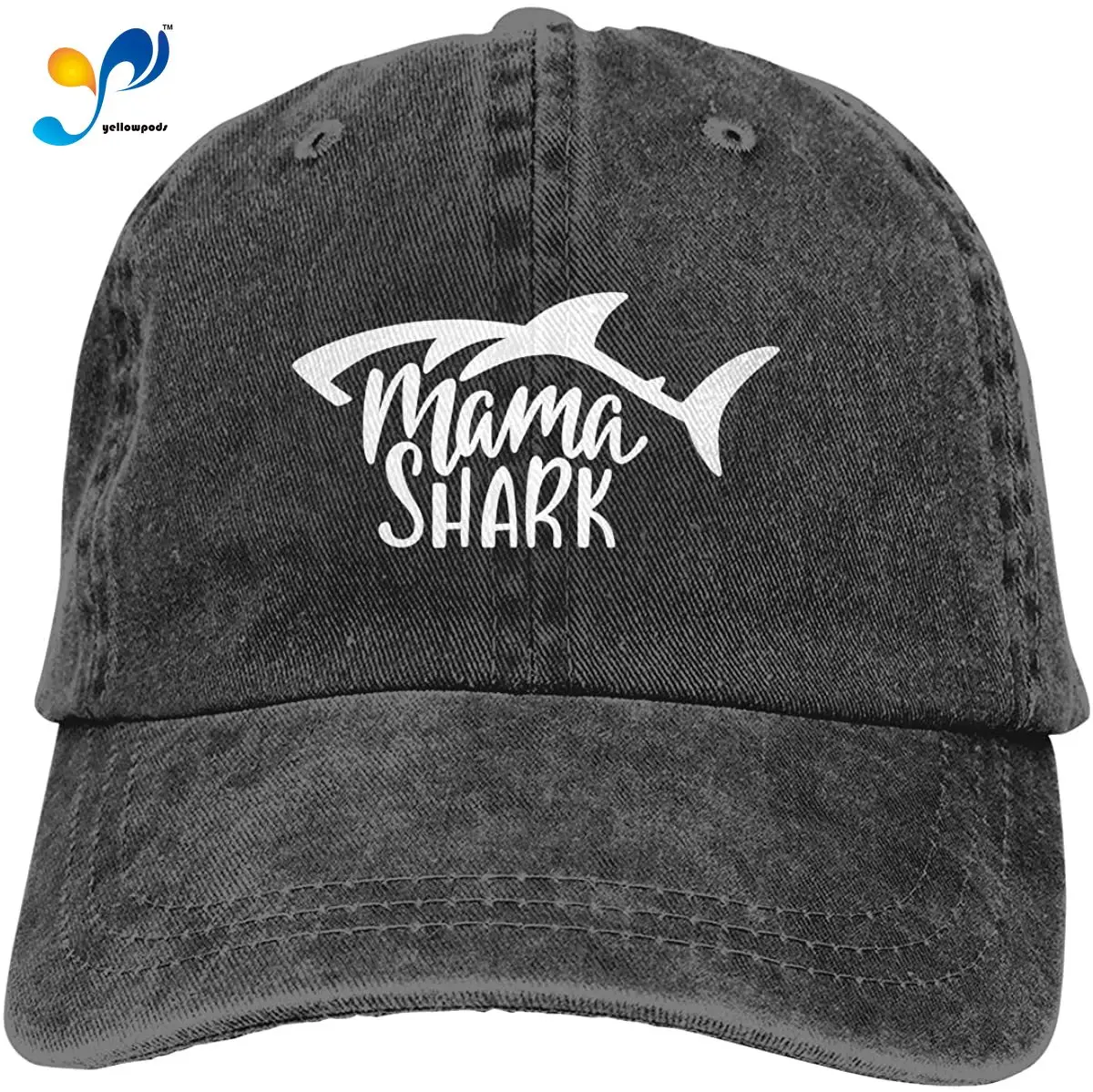 

Mama Shark Surfing Baseball Cap, Papa Shark Bite Me Adjustable Dad Denim Hats For Men And Women