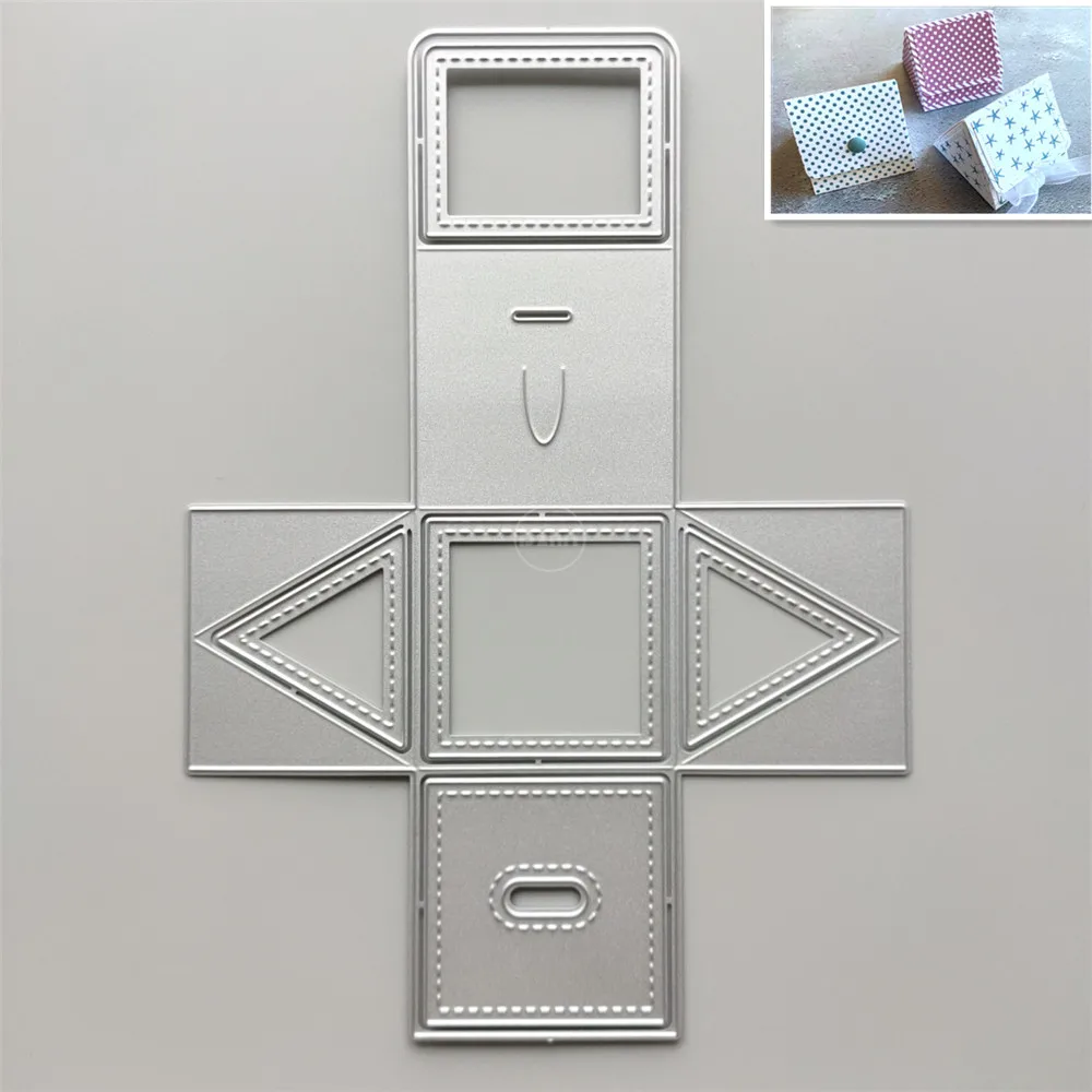 

2021 New Gift Box Metal Cutting Dies DIY Scrapbooking Embossing Paper Photo Frame Stamps Crafts Template Mould Stencils