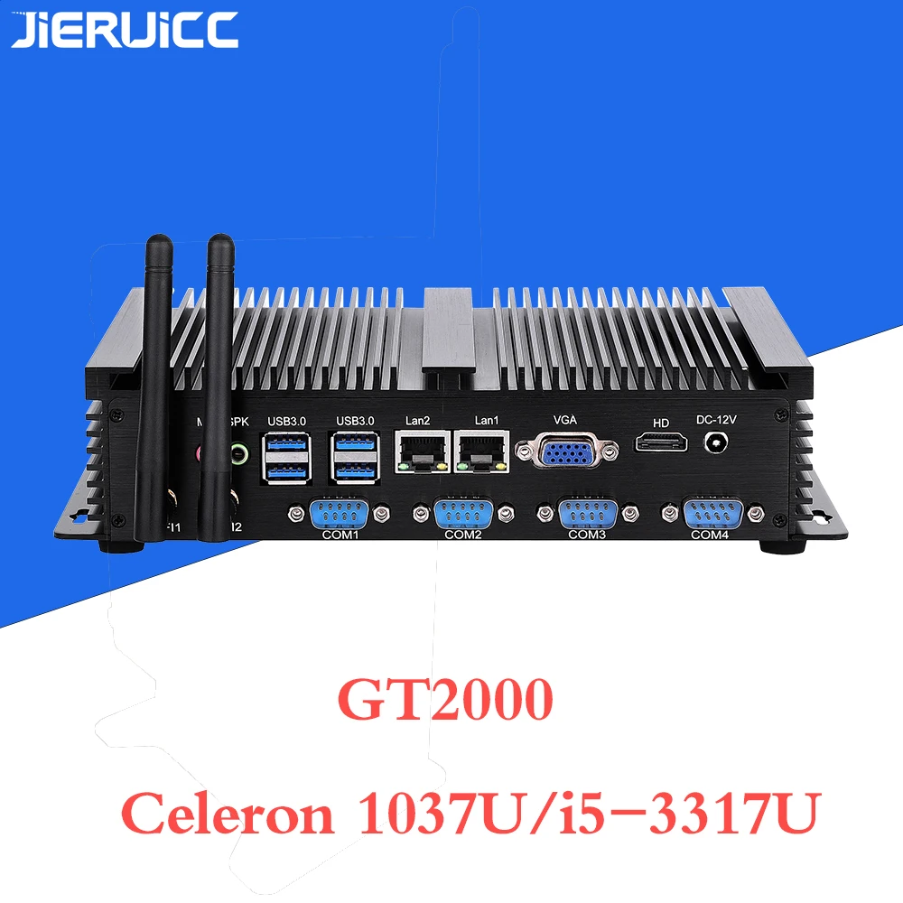 Промышленный безвентиляторный мини ПК Intel Celeron 1037U двухъядерный процессор 4COM RS232