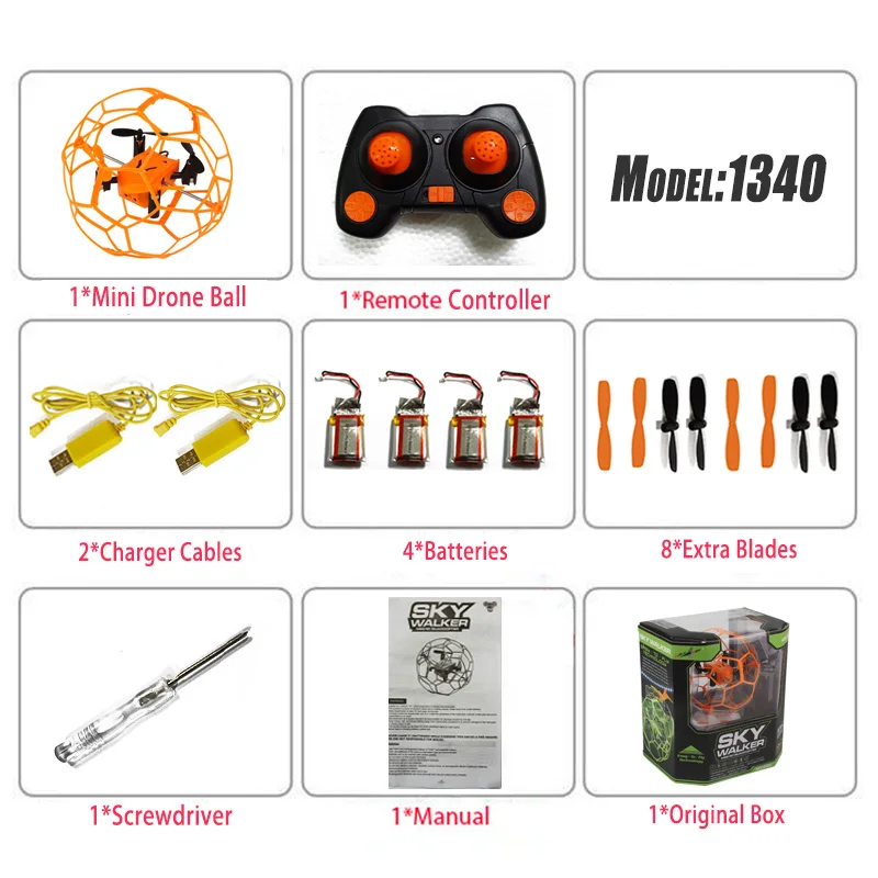 Orange O4 Мини-Дрон Spheroidal RC дроны защитный чехол 3D флип RC мяч 2,4 ГГц Rc Квадрокоптер Безголовый режим игрушки вертолет защитный чехол - Цвет: Orange O4