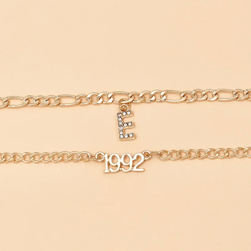 

AE-CANFLY Fashion New Personality Simple Letter Anklet Star Woman, Multilayer Barefoot Anklet Girl Jewelry Gift Wholesale