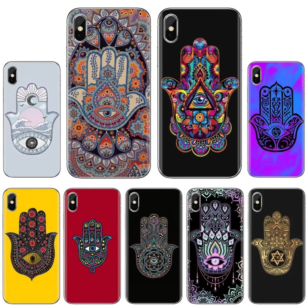 Мягкий чехол Hamsa рука Фатимы для Huawei Y6 Y5 2019 Xiaomi Redmi Note 4 5 6 7 8 Pro Mi A1 A2 A3 6X 5X 7A|Бамперы| |