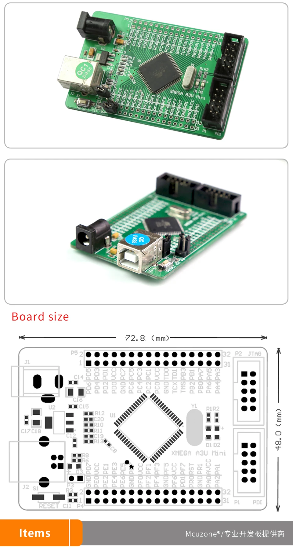 ATxmega256A3U мини-Плата USB программа PDI JTAG AVR плата atmel xmgea256A3 U MCU IC 256A3U