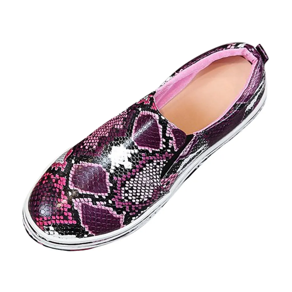 sports shoes for women gym Womens Walk Sports Casual Flats Shoe Snake Print Classic Slip-on Sneakers zapatos para correr #z | Спорт и