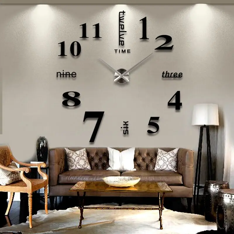 

Mirror Wall Clock Medium Size Fashion Simple Living Room Office Creative Wall Clock Diy Wall Clock