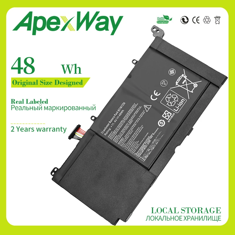 

Apexway 48WH B31N1336 Laptop battery for ASUS VivoBook C31-S551 S551 S551LB S551LA R553L R553LN R553LF K551LN V511 V551L V551LA