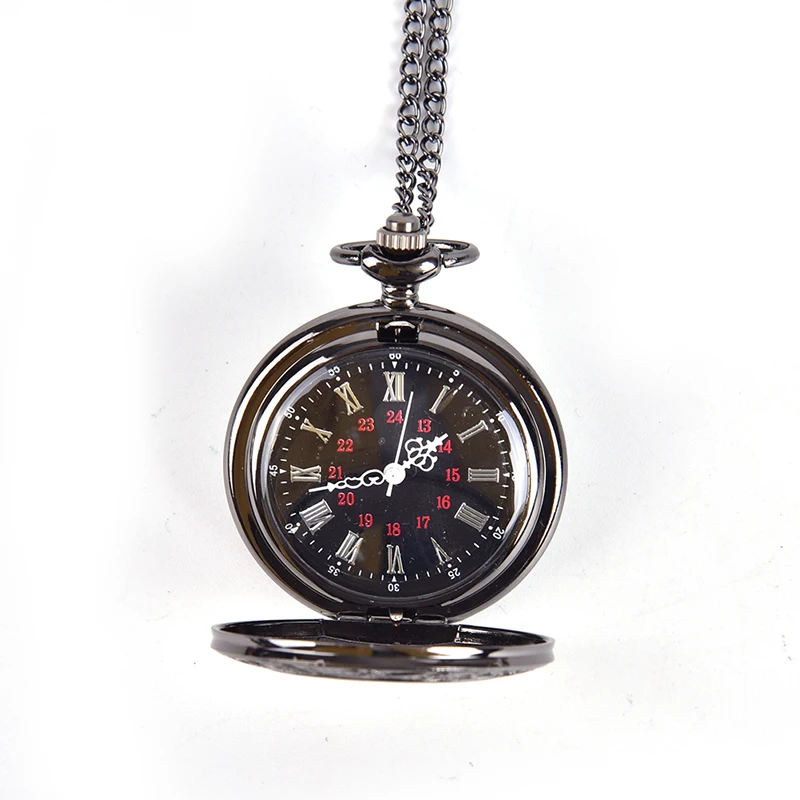 Roman Antique Style Pocket Watch Men Women Black Hollow Case Quartz Steampunk Vintage Pendant Necklace Gift | Наручные часы