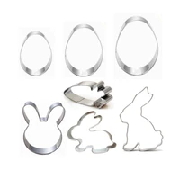 easter rabbit eggs carrot cookie stainless steel mold easter kitchenware cookie cutter diy bake decor pastry modelling tools