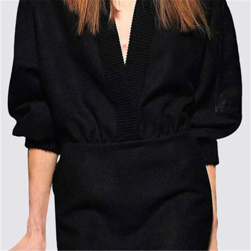 Женское платье-рубашка с V-образным вырезом и рукавом 2020 | Женская одежда