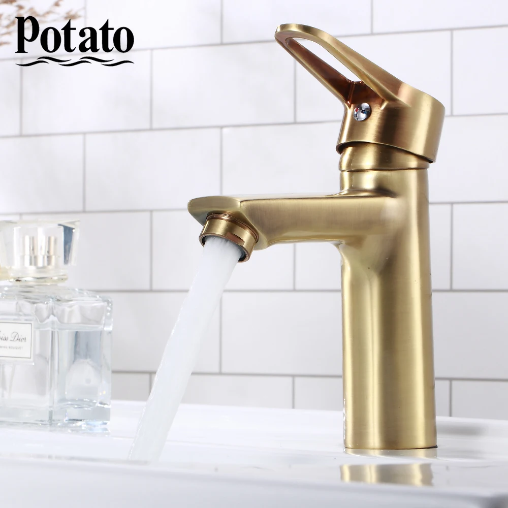 

Potato Bathroom Sink Faucets Paint Bronze Hot And Cold Single Handle Toilet Faucet For Basin p10270-2
