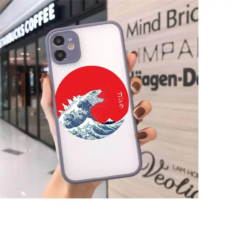 

The Great Sea Wave shell Phone Cases matte transparent For iphone 7 8 11 12 plus mini x xs xr pro max cover