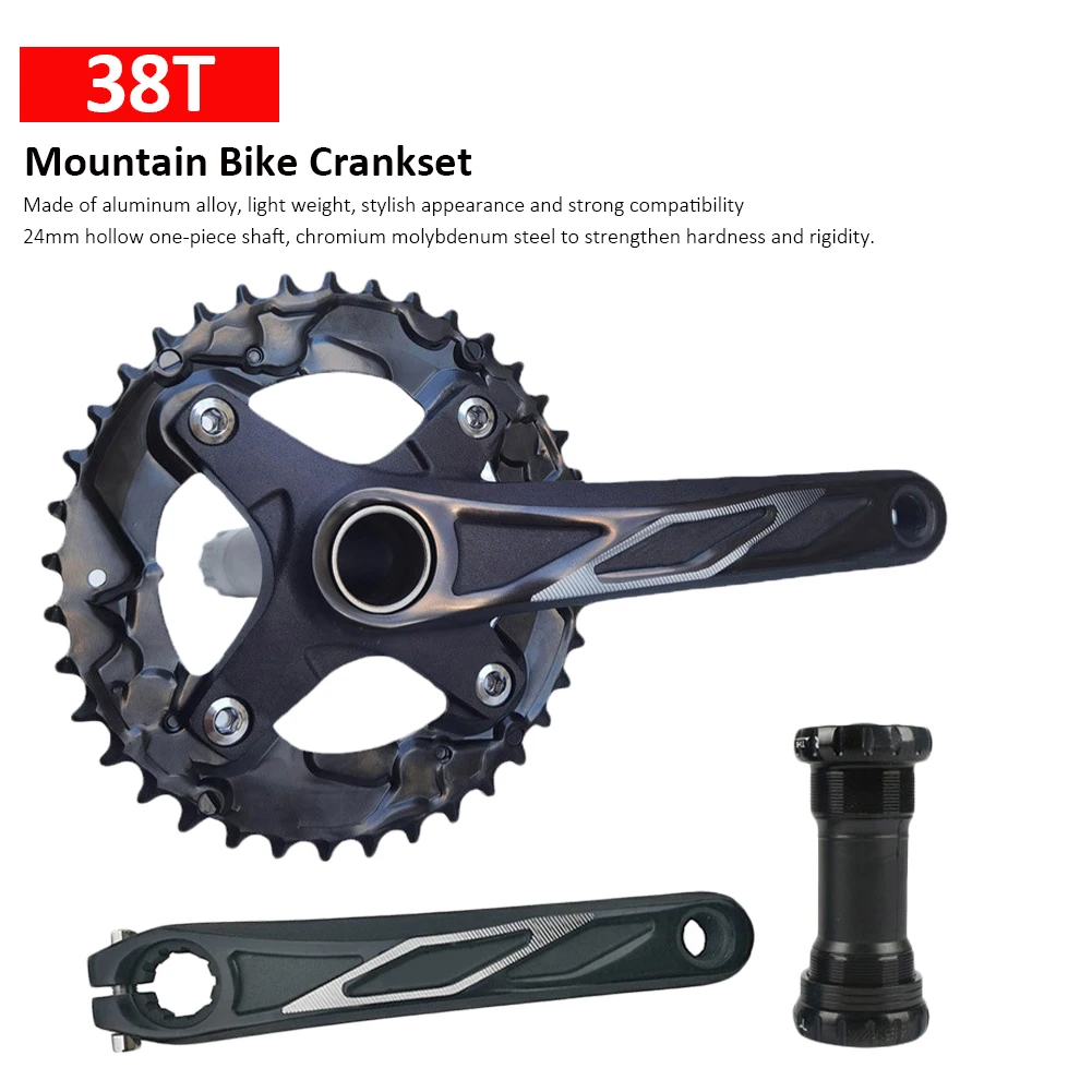 

Bicycle Crankset Mountain Bike Hollow Integrated Chain Ring 38T Single Disc 7-12 Speed Wheel 170mm Crankset MTB Crankset