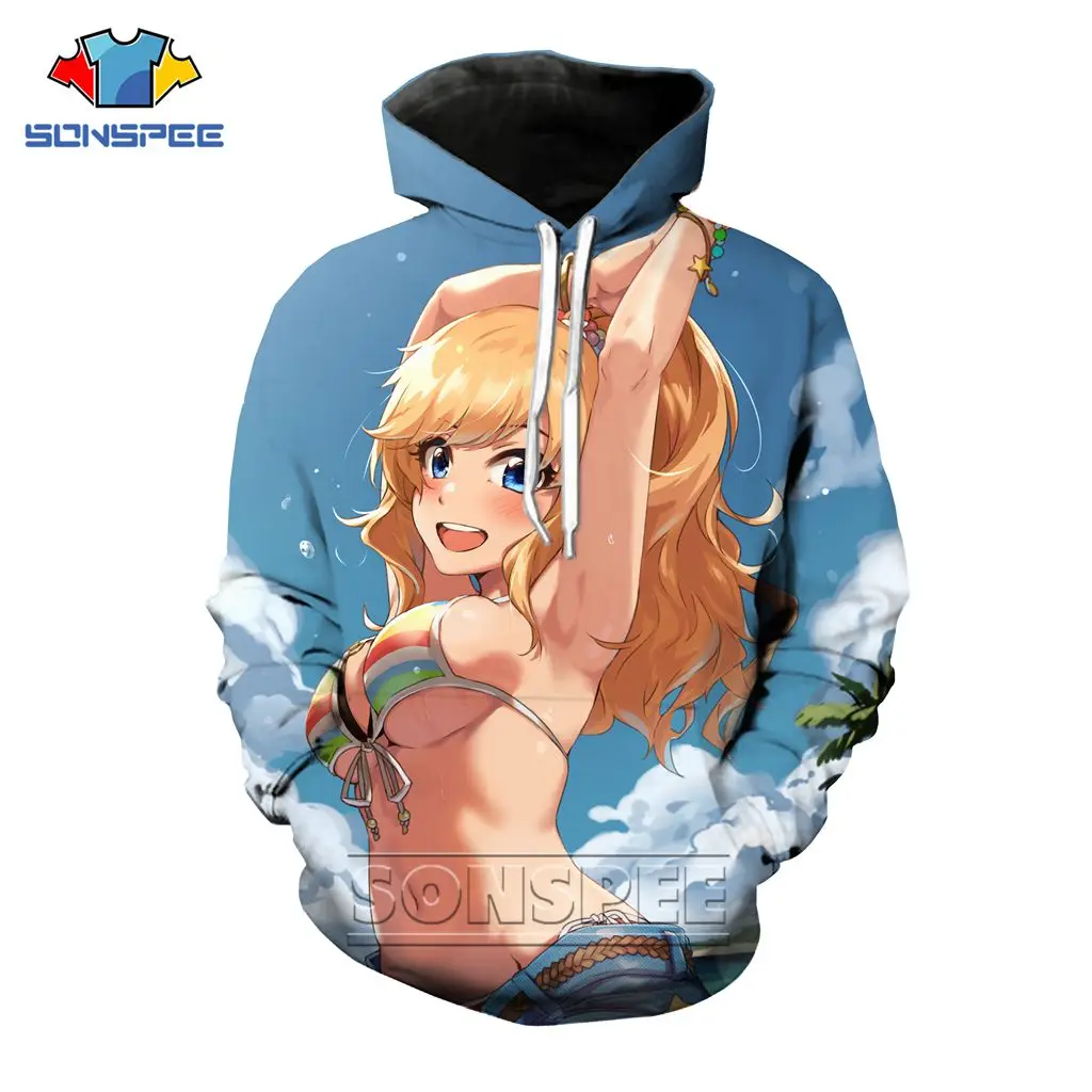 

SONSPEE New Japan Game Hoodie 3D Print Men Women Hoodies Idol Girl Tshirt 3D Otaku T-shirt Harajuku Sexy Girls Pullover