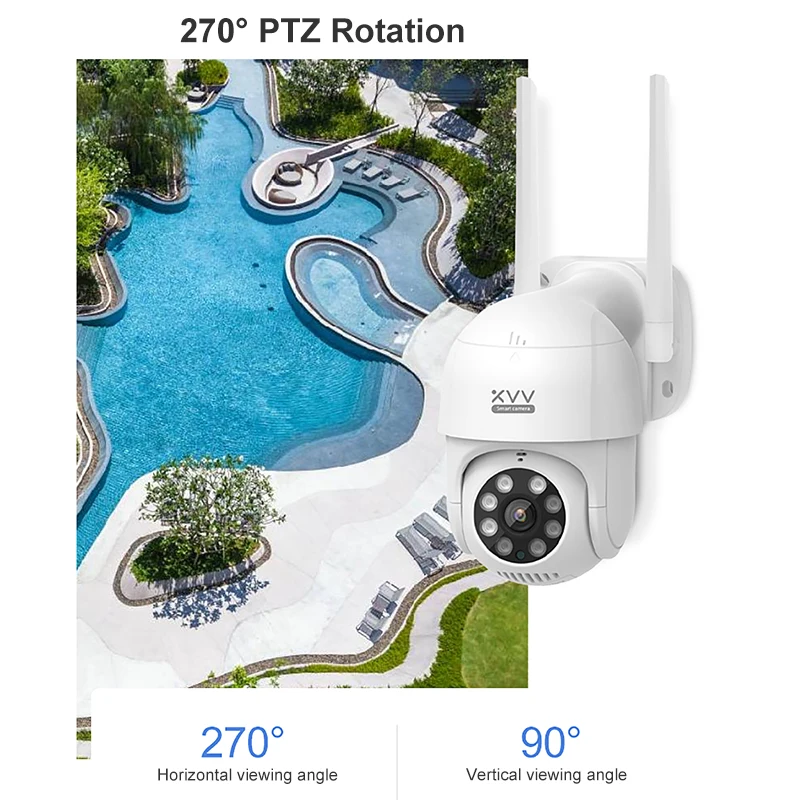 Наружная камера Xiaovv P1 1080P 270 PTZ вращающаяся Wi-Fi Веб-камера с человекоидным