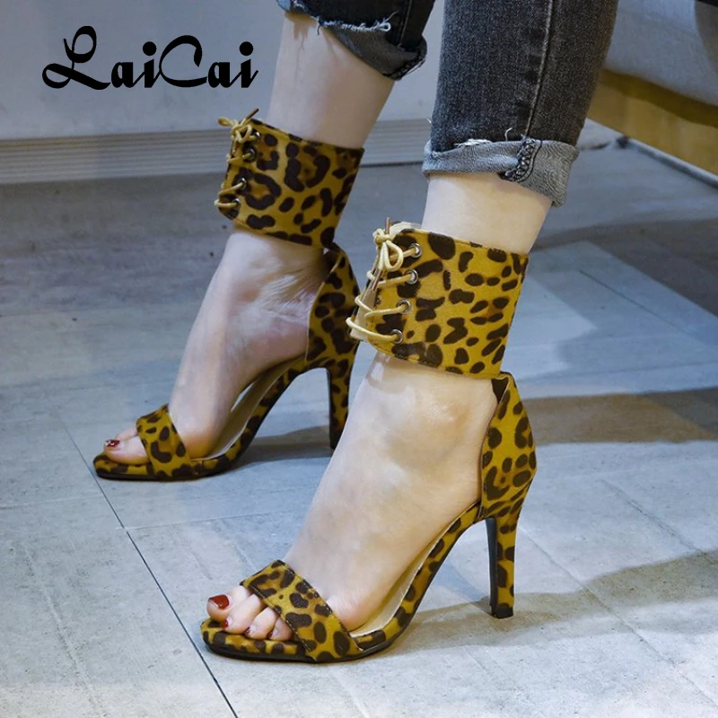 

2021 Summer New Fashionable Super High Heels Classy Stilettos Women's Sandals Lace-up Roman Open Toe Slim and Sexy Women's Shoes