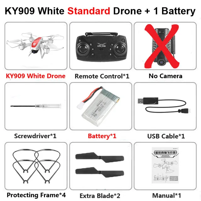 Black NoCamera KY909 RC WiFi Дрон с 4K широкоугольной WiFi HD камерой оптический поток RC складной мини Квадрокоптер Вертолет VS LF606 E58 M69 F11 - Цвет: Black NoCamera