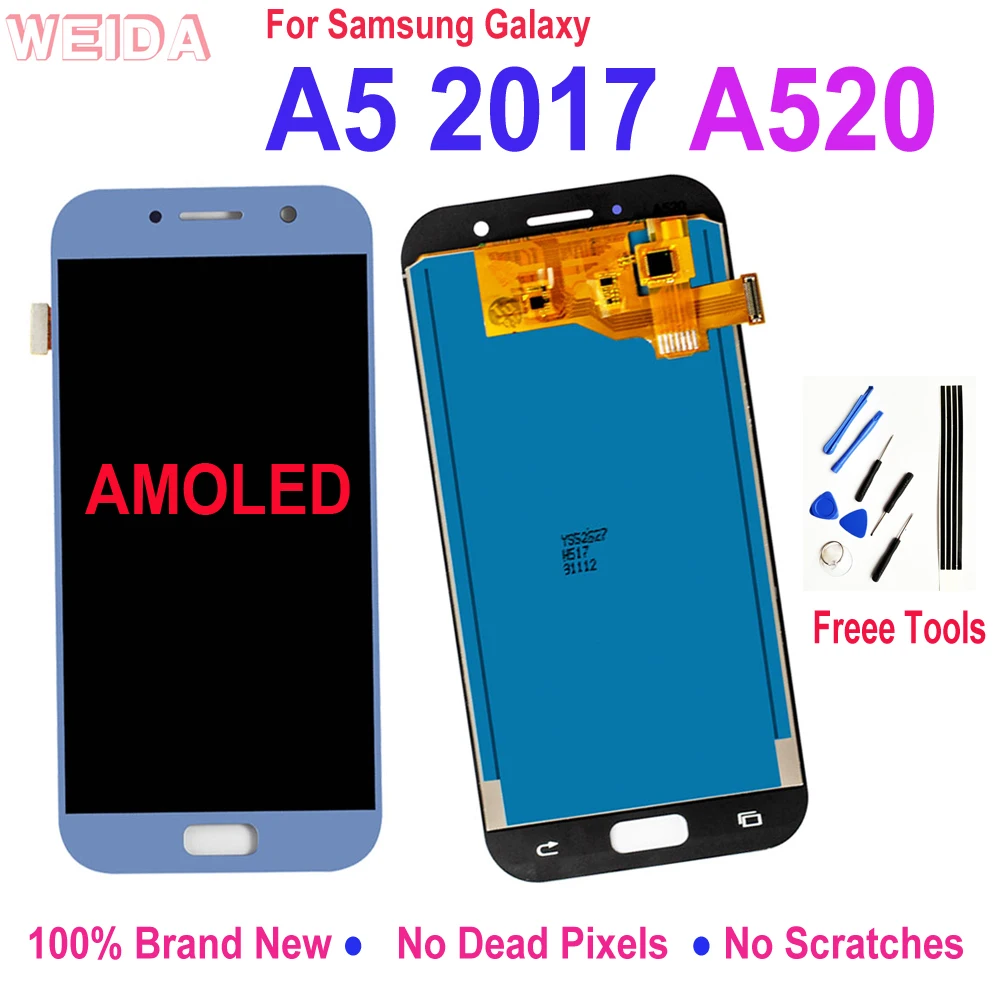 ЖК дисплей для Samsung Galaxy A5 2017 A520 сенсорный экран дигитайзер стекло сборка Замена