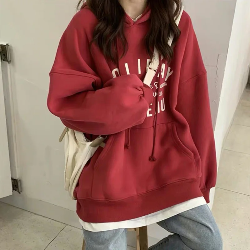

2021 Autumn New Thin Hooded jacket Women's Trendy Loose Korean oversized Hoodie Net Red Women pulovers sweetshirts harajuku top