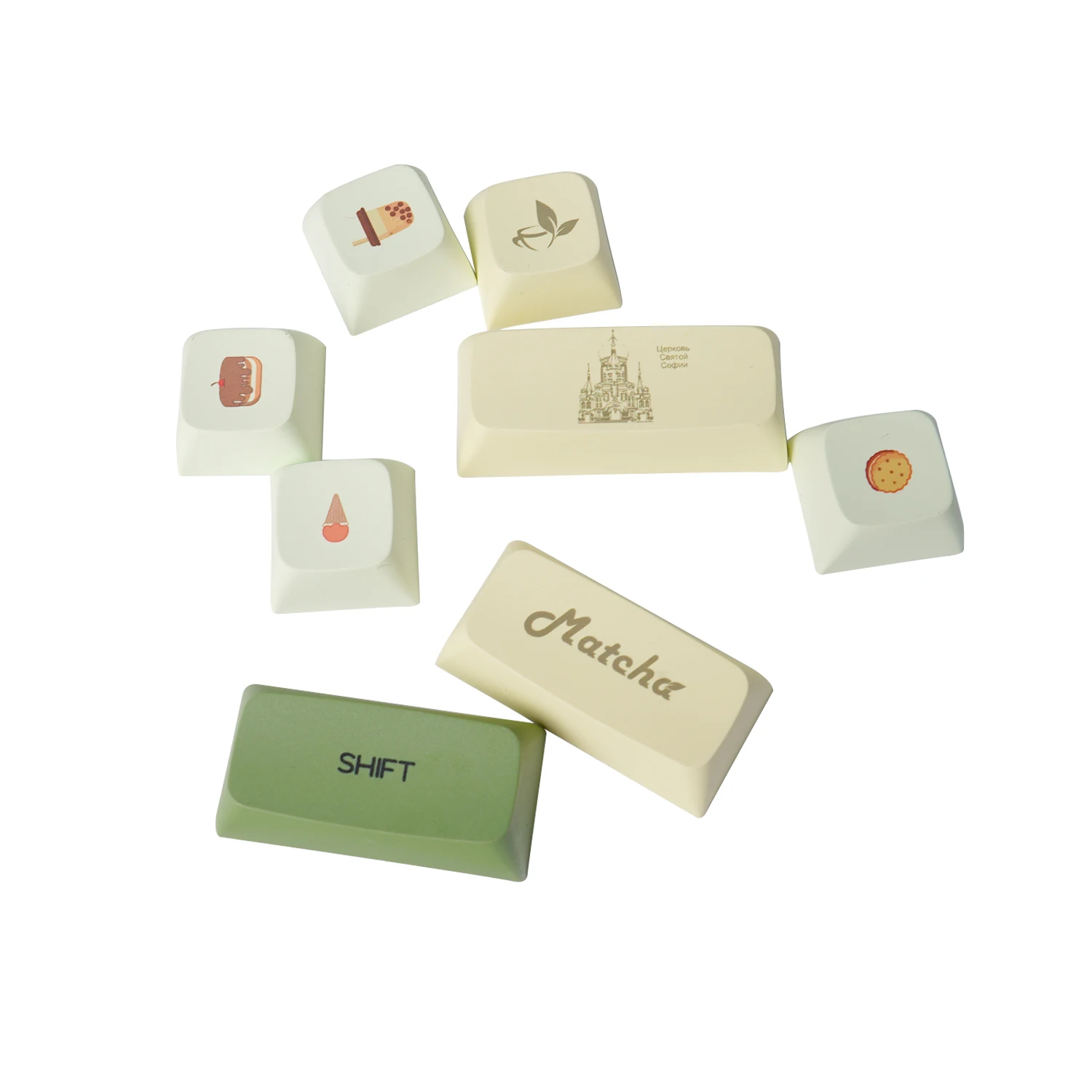 PBT Keycaps Matcha Theme XDA профиль Японский Корейский Русский алфавит MX механическая