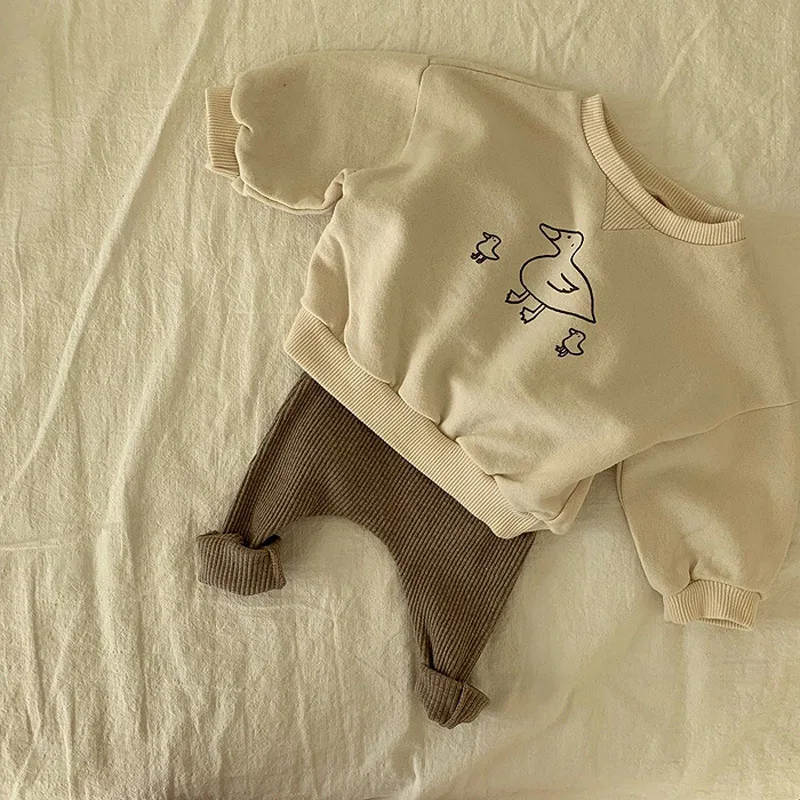 Детские эластичные хлопковые брюки в рубчик для маленьких девочек|Брюки| |