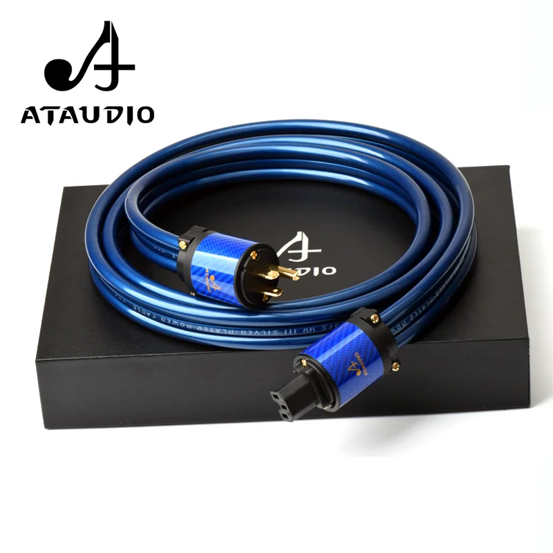 ATAUDIO Посеребренная фотография высококачественный Powr кабель с углеродным