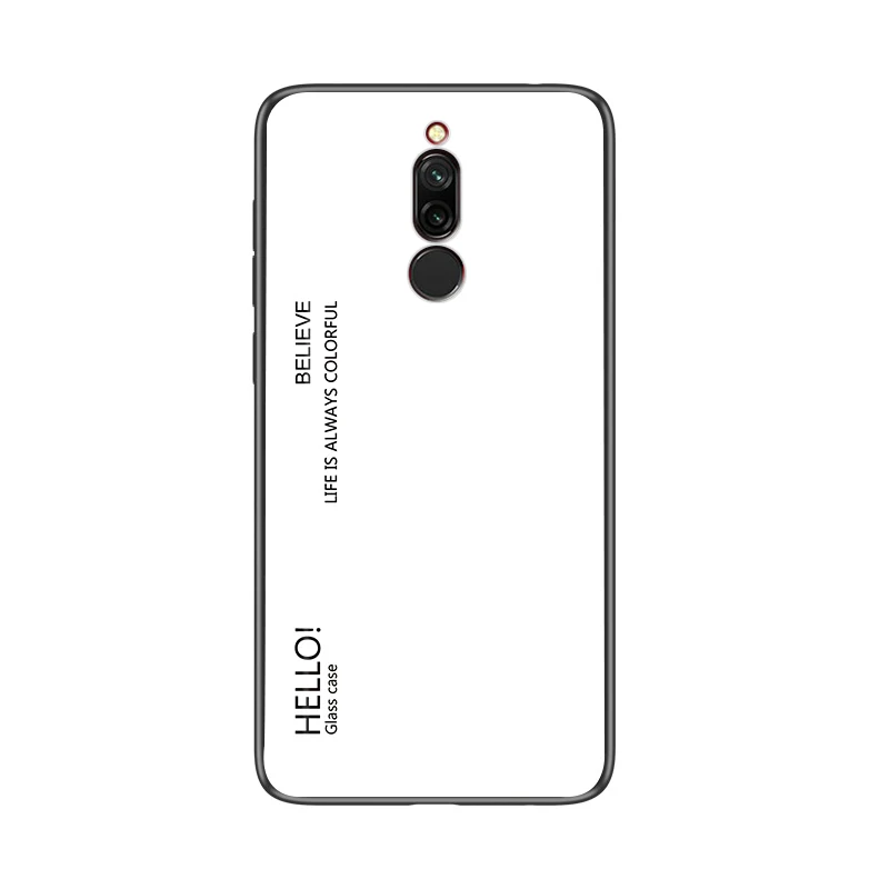 White Для Xiao mi Red mi Note 5 6 Pro 6A 7 Чехол из закаленного стекла с градиентом для Xiaomi mi 8 A2 Lite A1 9 mi 8 mi 6 mi 9 Pocophone F1 чехол - Цвет: White