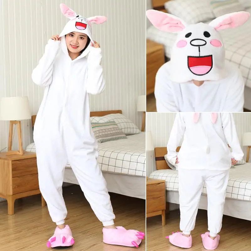 Kani Rabbit FL Женский костюм животного кигуруми аниме милый Единорог стежка мультфильм костюмы унисекс комбинезон взрослые комбинезоны Скелет коала один кусок - Цвет: Kani Rabbit FL