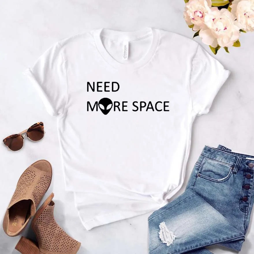 Need More Space alien/женская футболка с принтом хлопковая хипстерская забавная подарок