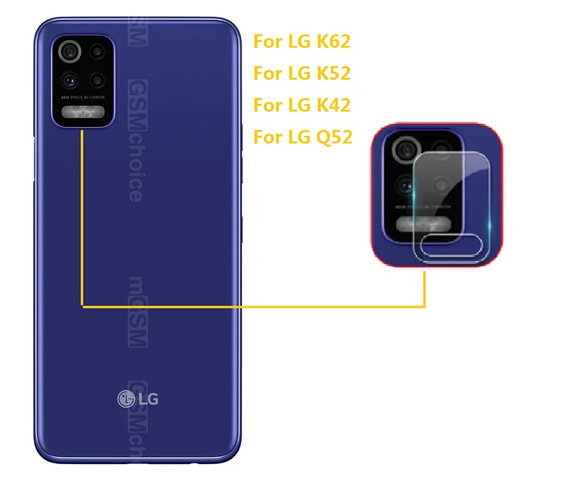 For LG K52 Q52 k62 K42 Plus 6.6&quot Camera Lens Protection Film Tempered Glass Screen Protector | Мобильные телефоны и