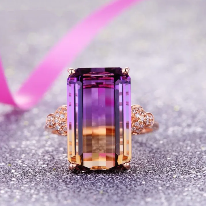 Украшение в виде цветка модное Ювелирное кольцо прямоугольное женское розовое