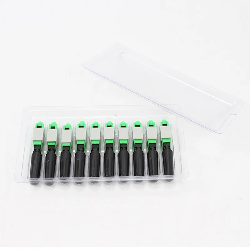 SC APC Optical Fiber Connector Single-Mode FTTH  Green APC Fast Fiber Optic Connector Tools Accessories High Quality 100PCS/Lot