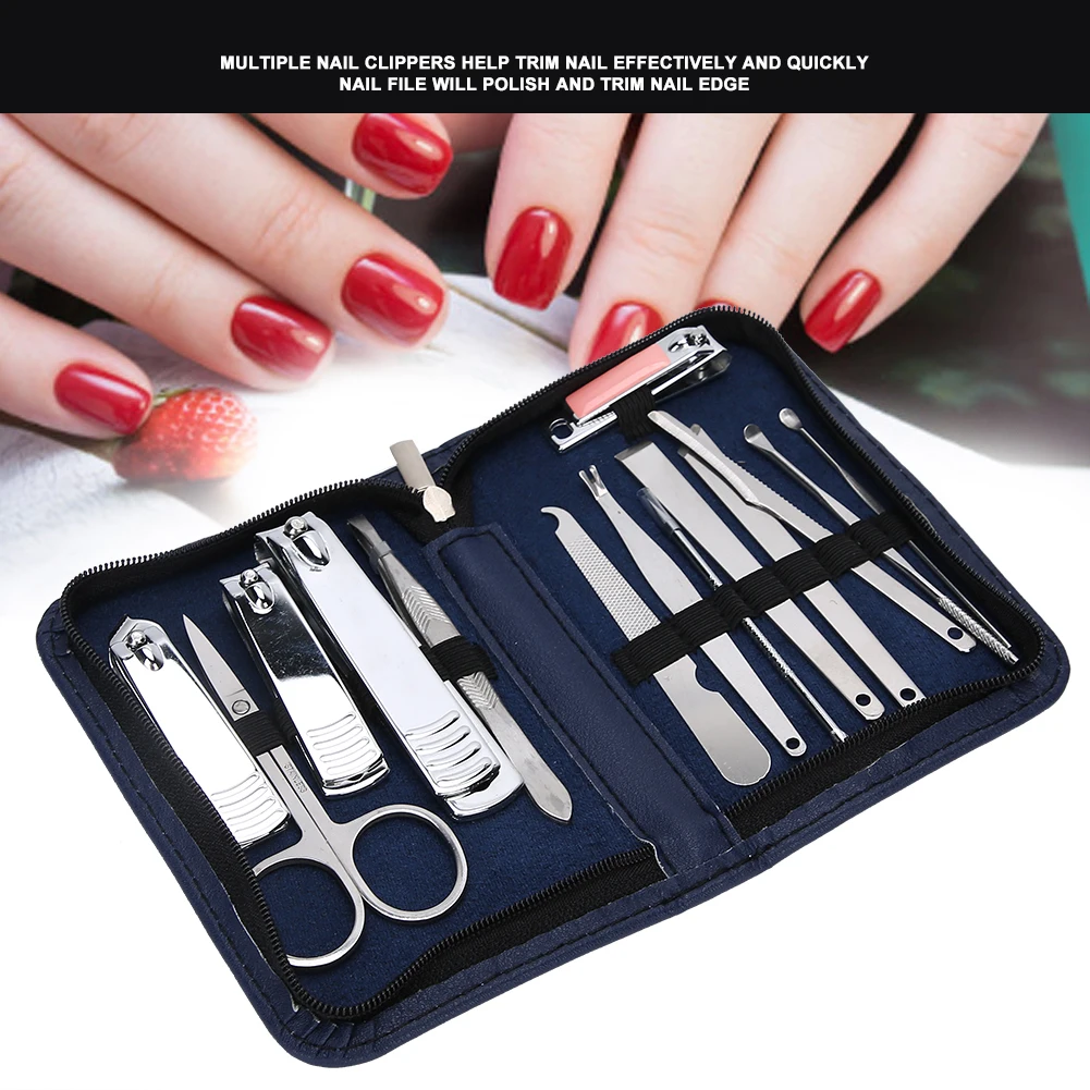 14 шт. машинка для стрижки ногтей набор ножниц бровей из нержавеющей стали