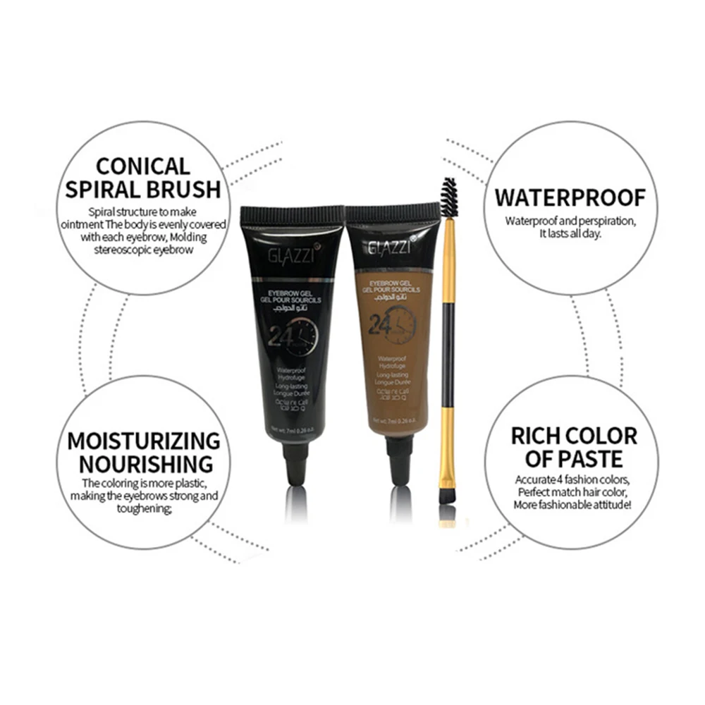 3 Color Eyebrow Eyelash Tint Cream Long Lasting Eye Makeup Dye Eyebrow Mascara Enhancer Tattoo Pen Waterproof Super Durable Set