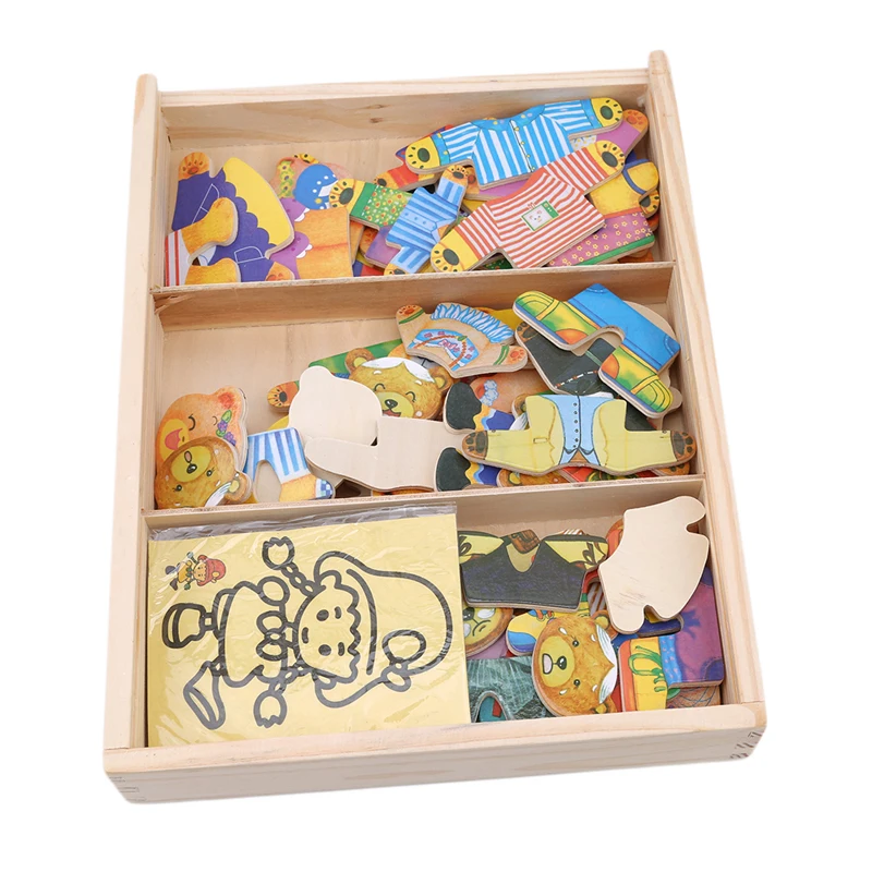 Детские игрушки трехмерные набор одежды с изображением деревянного медведя