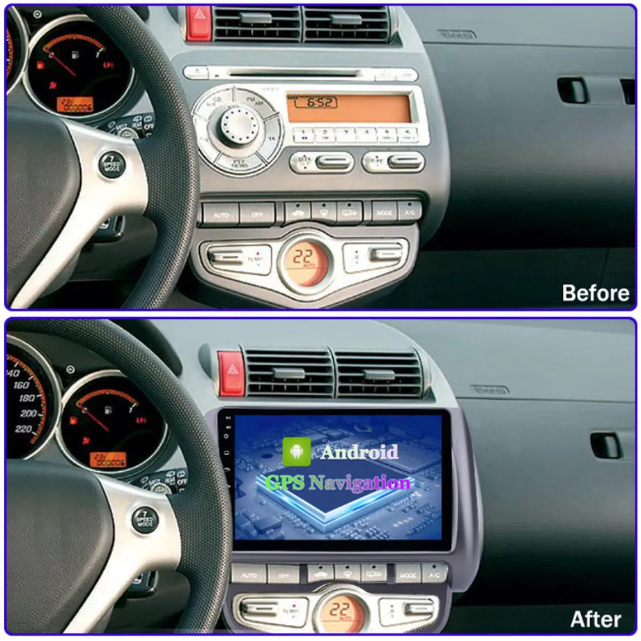 Автомобильная Мультимедийная система 10 дюймов Android DSP для Fit Jazz 2004/2005/2006/2007/2008