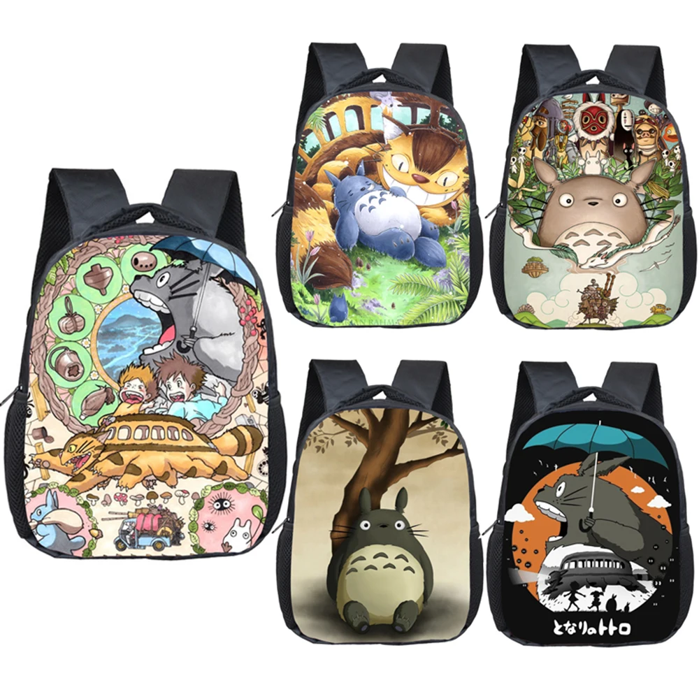 Детские школьные ранцы с аниме Тоторо для мальчиков и девочек, рюкзак для детского сада с мультипликационным рисунком, подарочные сумки для...