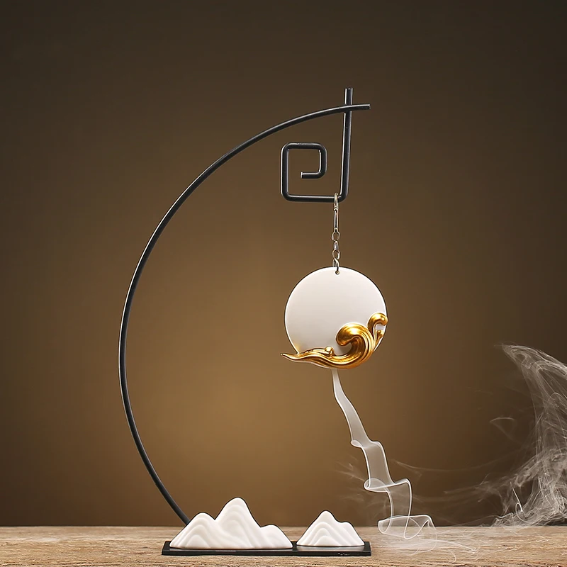 

GY Creative Backflow Incense Burner Decoration New Chinese Style Office Decorations Decoration Buddhist Hall Zen Incense Burner