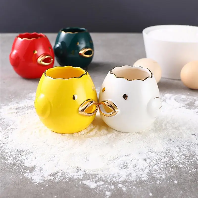 

1Pc Ceramic Egg Separator Useful Whites Yolk Filter Adorable Egg Divider Sieve