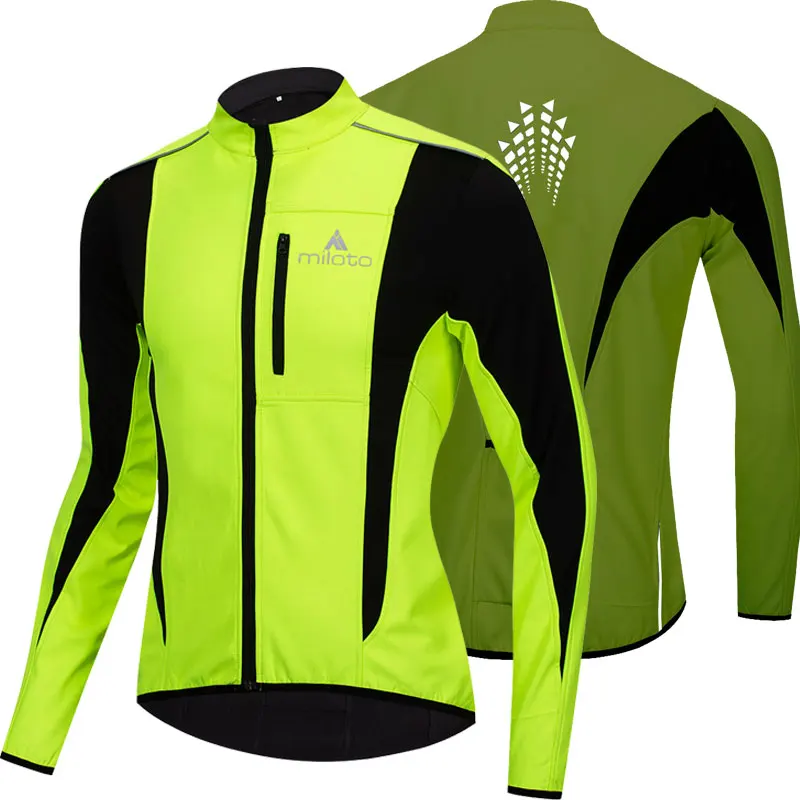 Ветровка теплая флисовая зимняя куртка для велоспорта светоотражающая горного
