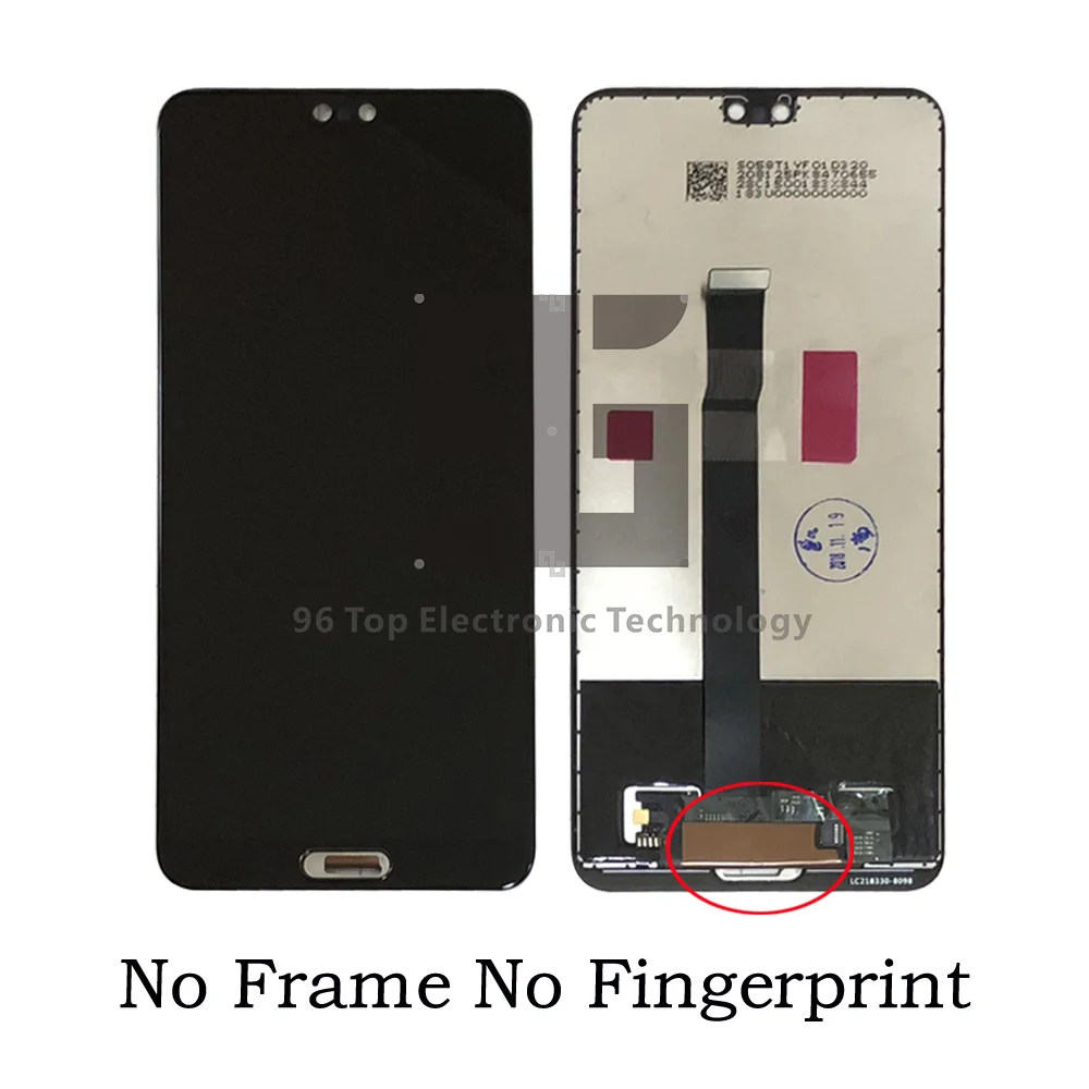 AA + качество ЖК дисплей с технологией сканирования отпечатков пальцев для huawei P20