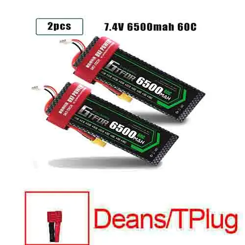 GTFDR 2 шт. 2S 7,4 V 6500 мА/ч, 6000 мА/ч, 50C 60C 120C Lipo Батарея RC Запчасти на колесиках TRX AKKU для TRX TRX4 1/10 автомобиль Радиоуправляемый Дрон вертолет - Цвет: 2PCS6500HARDDEANS