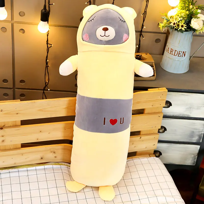 bear 65/90/120 см милый мультяшный кролик в виде утки и медведя вниз хлопок переодевать мягкая плюшевая подушка мягкие игрушки в подарок на день рождения - Цвет: bear