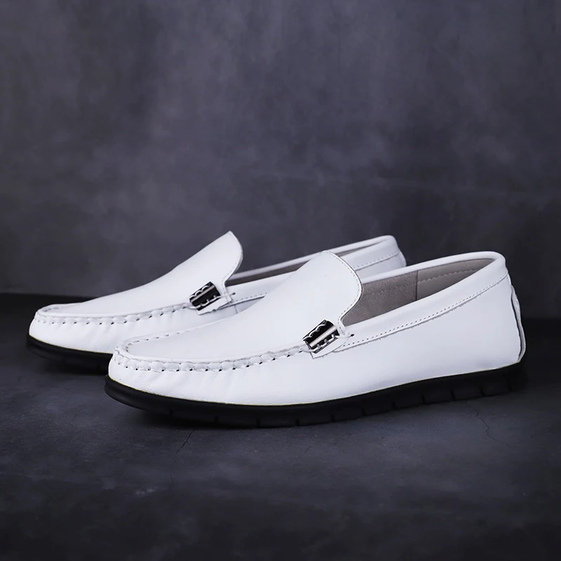 

Мужские мокасины из натуральной кожи, Модные слипоны ручной работы, роскошные брендовые дышащие повседневные туфли на плоской подошве, Экс...