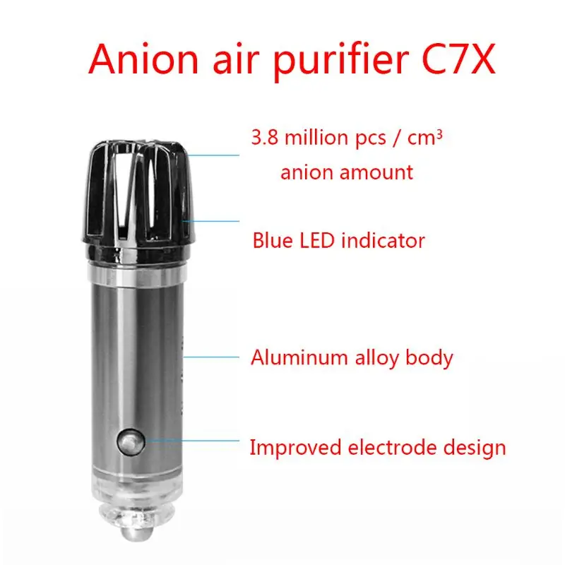 

Auto Car Fresh Air Ionic Purifier Oxygen Bar Ozone Ionizer Cleaner Universal