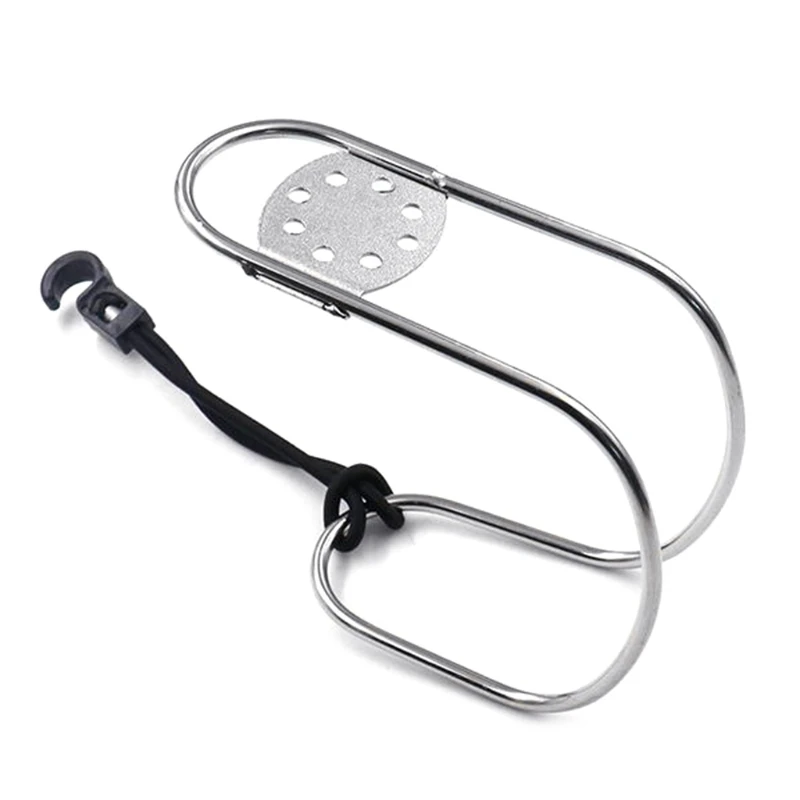 

K0AF 1 Piece 316 Stainless Steel Lifebuoy Bracket Horseshoe Lifebuoy Bracket with Elastic Cord for Boat Hardwares