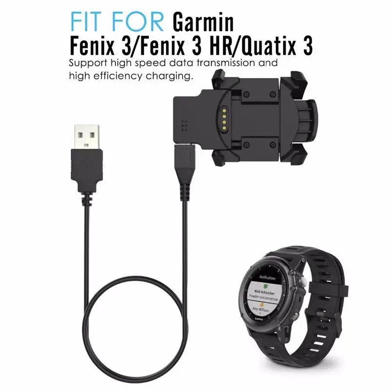Зарядное устройство для Garmin Fenix 3 Sapphire HR Quatix Tactix Bravo Smartwatch usb кабель зарядки 100 см