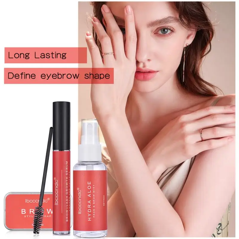 4 шт. Набор для укладки бровей Крем алоэ вера водный спрей роста жидкая кисть
