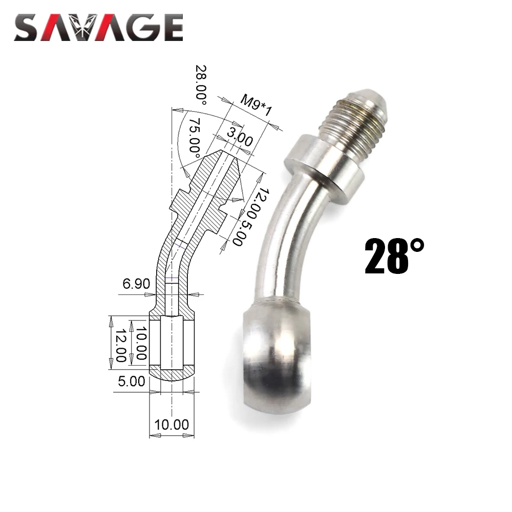 Мотоциклетный тормозной шланг внешний адаптер для трубы Масляный фитинг банджо